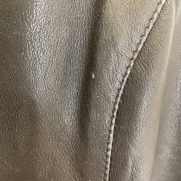 Gap VINTAGE Y2K Leather Bomber Jacket Zip Front Black M - Picture 4 of 6